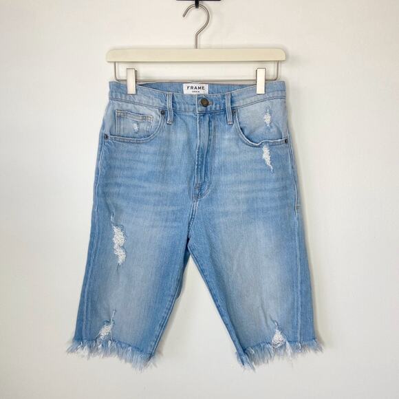 Frame Denim Le Vintage Bermuda Shorts High-Waisted Casual Size 6/28 - Picture 2 of 6